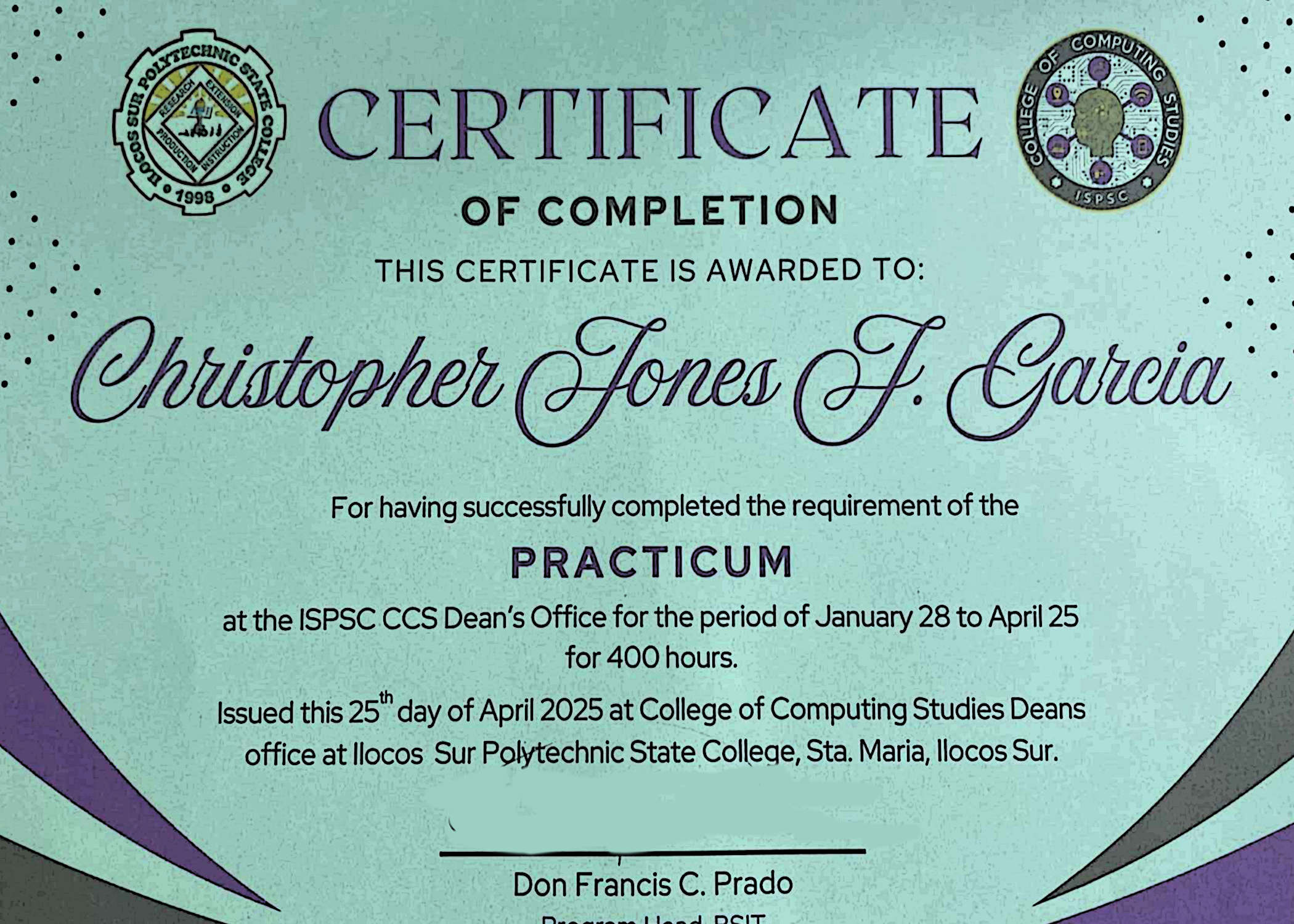 Certificate 2
